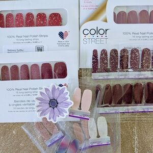 5 Sets Color Street Nail Polish Strips with Extras
